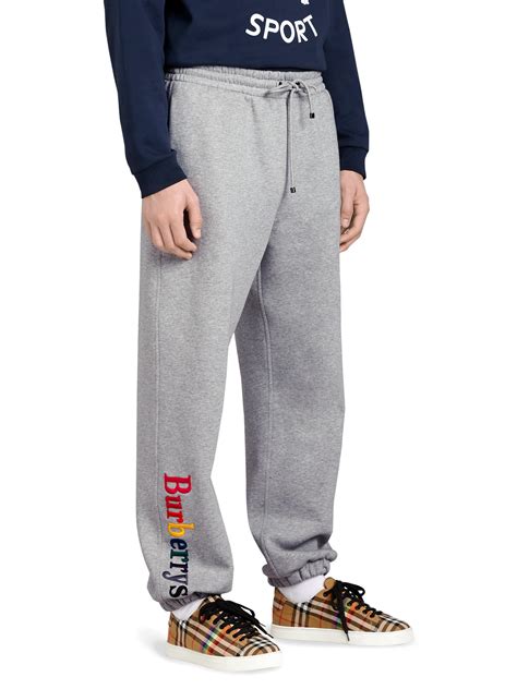 burberry joggers rainbow grey|burberry men's pants.